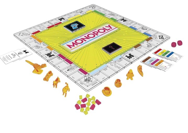 Monopoly Neon Pop Board Game Multi Player Fast Dealing Property Game Hasbro