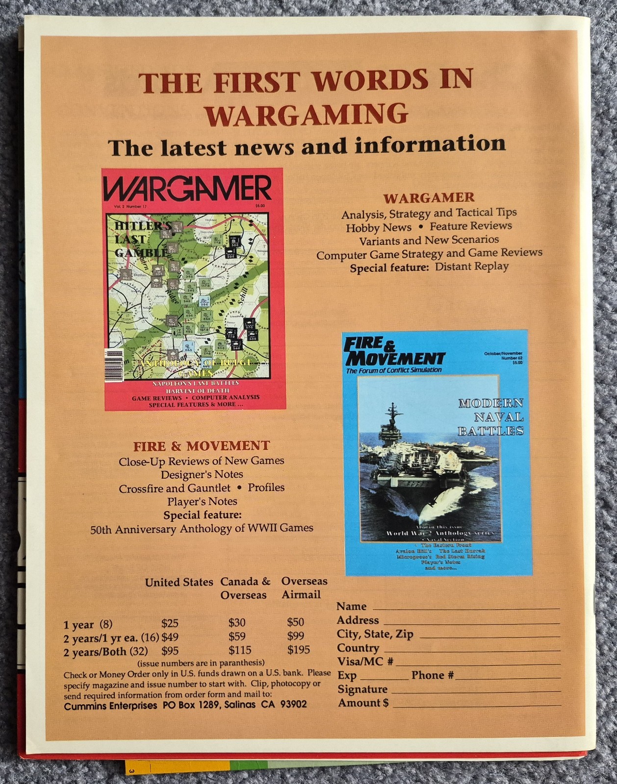 Command Magazine #2 w/game Sunrise of Victory, Mint, Unpunched, XTR 1989