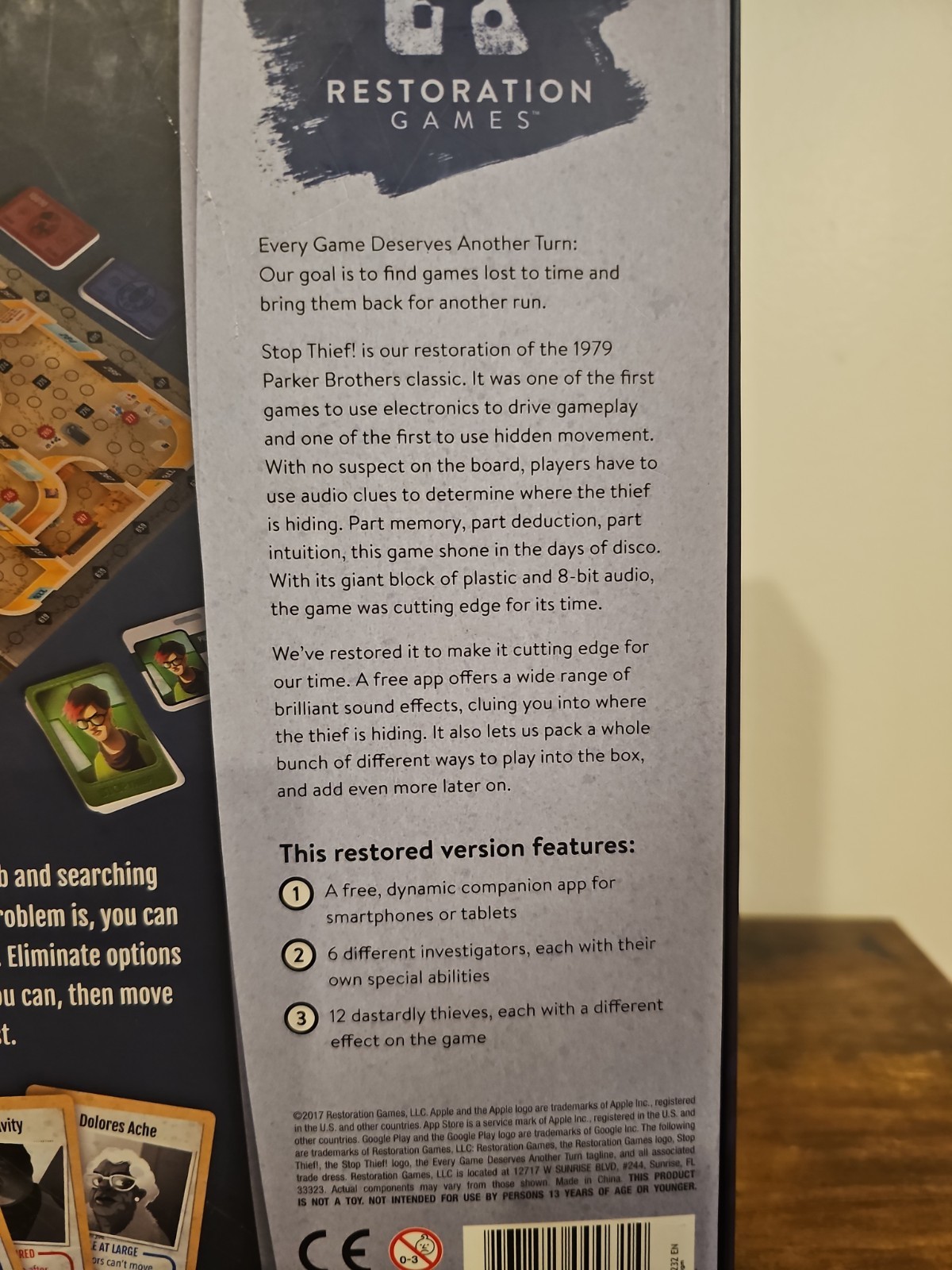 2017 STOP THIEF Board Game by Restoration Games Complete Remake of Classic