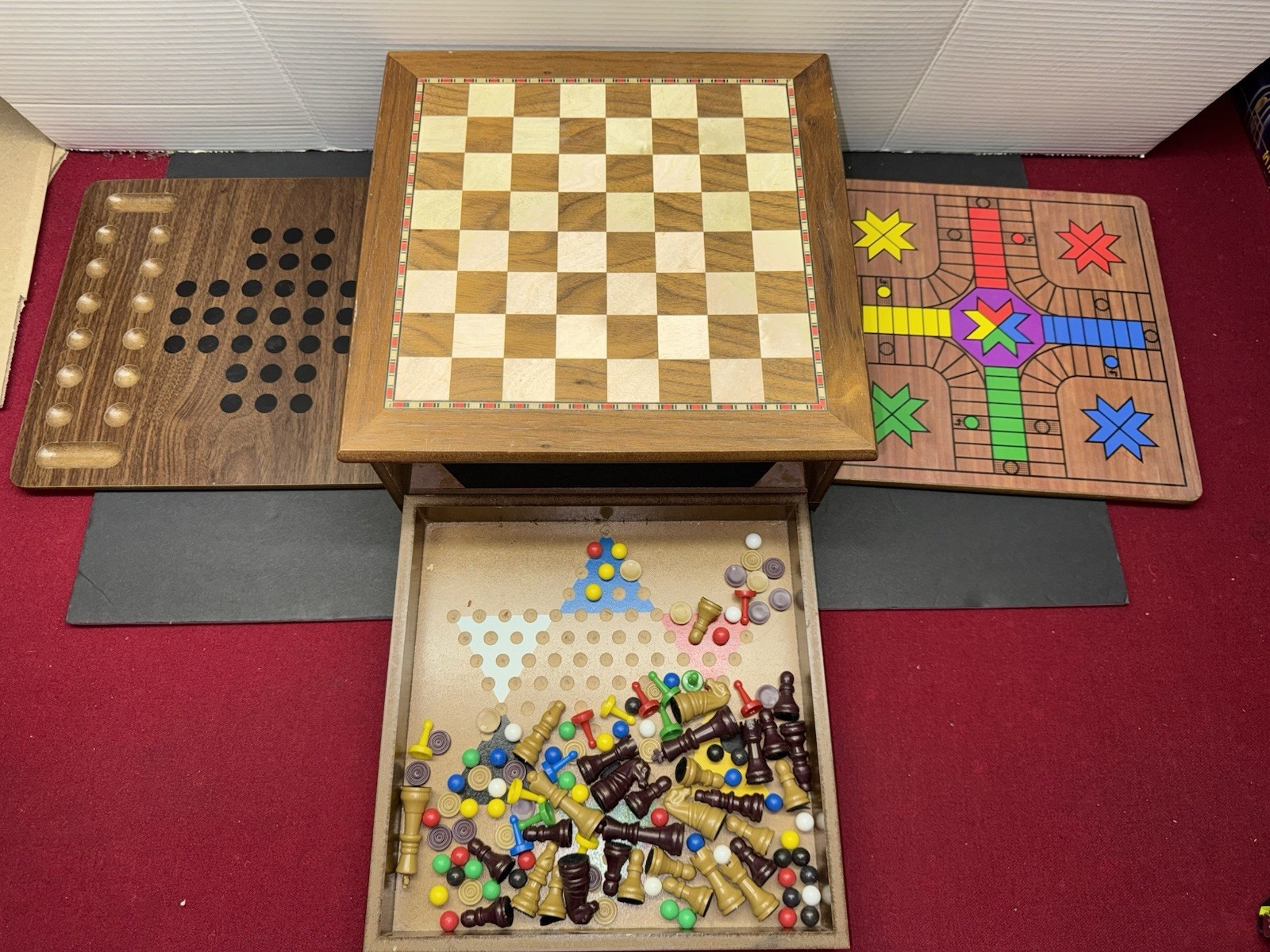 Cardinal Games Real Wood Multiple Games Retro 1980’s Classic Game Boards