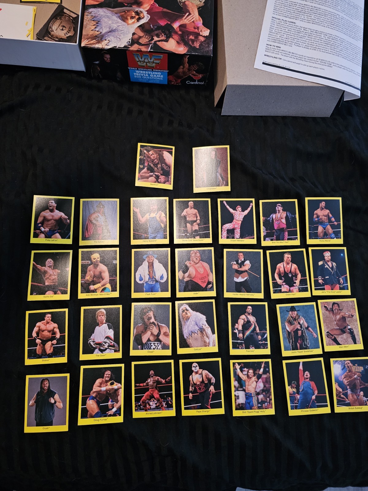 WWF Cardinal Trivia Card Game Complete. 1st ed. The Rock Stone Cold Rookie mint!