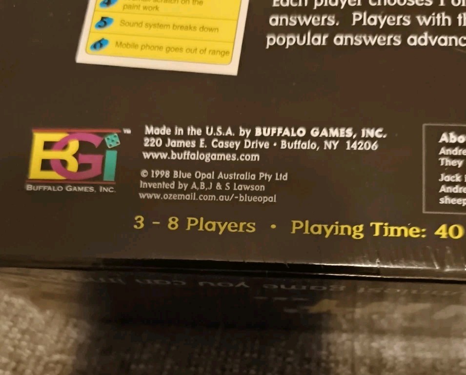 IMAGINIFF Funniest Board Game Ages 12+ 3-8 Players by Buffalo Games USA 1998