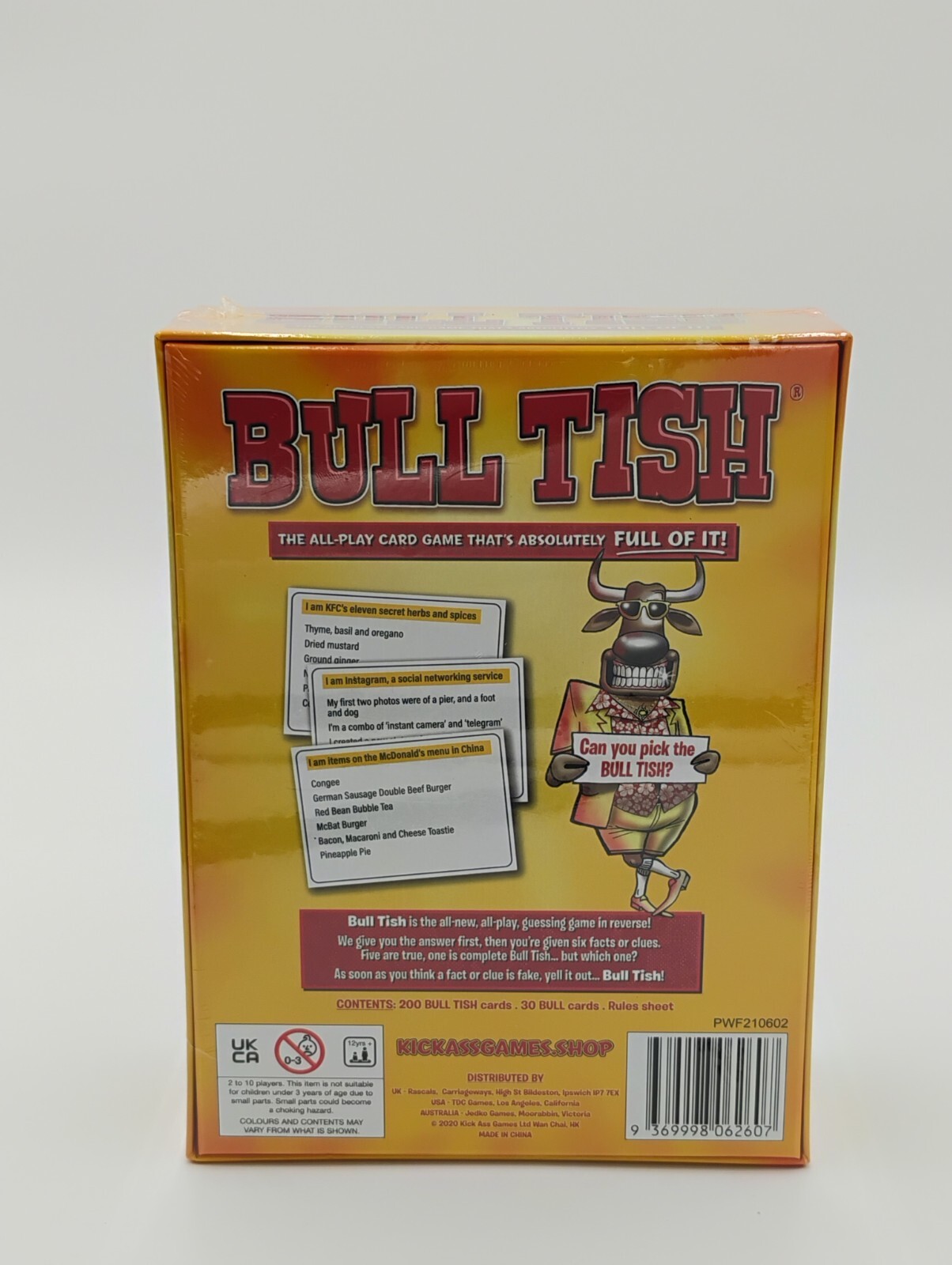 BULL TISH Card Game 2 to 10 players, AGES 12 +
