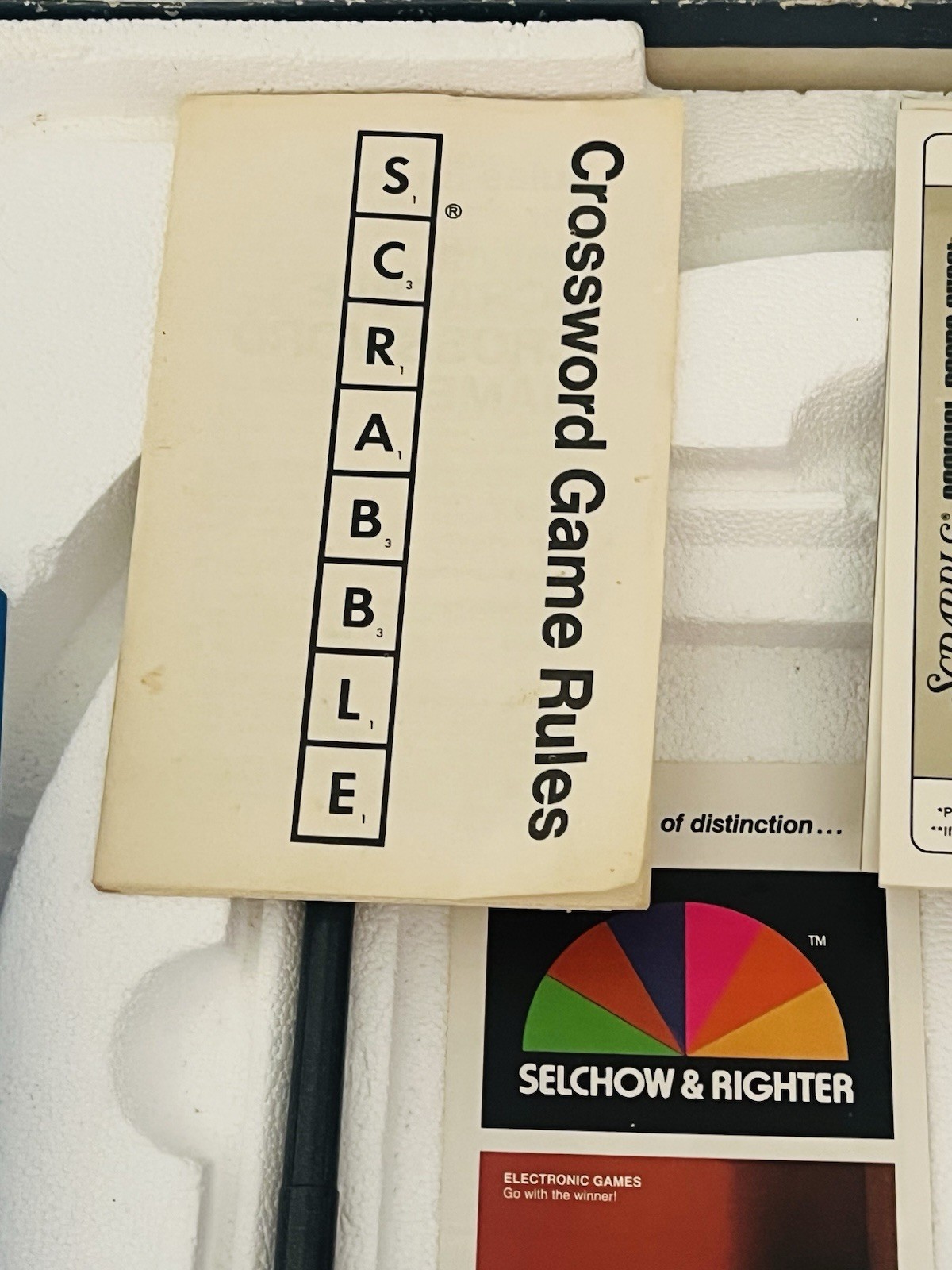 Vintage Scrabble Deluxe Edition Game Frayed Torn Box Complete Selchow & Righter
