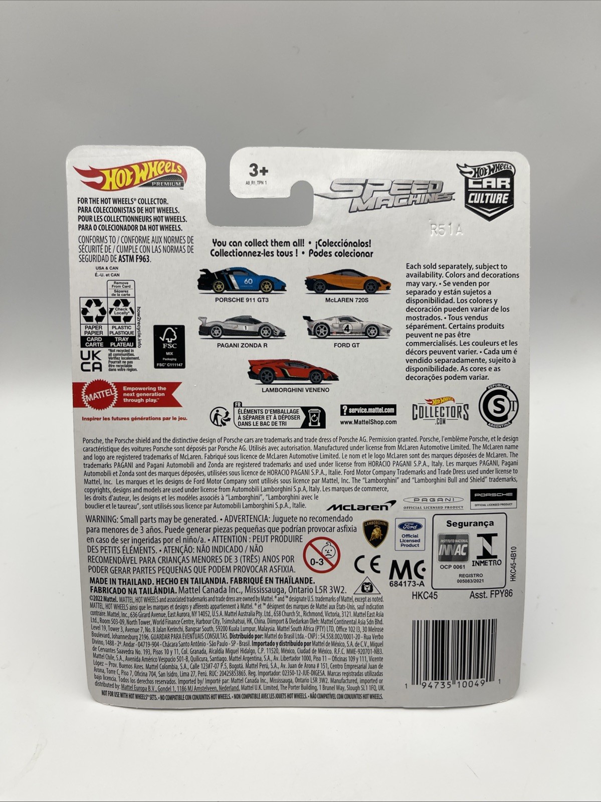 Hot Wheels Car Culture Speed Machines Chase Porsche 911 164 Car Black H G2U
