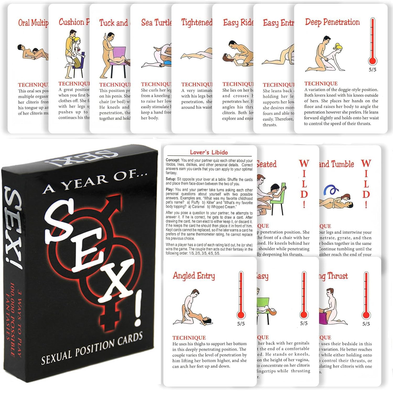 Sex Game Position Cards Couples Sex Game Kama Sutra Card Game Sex Card for Ad…