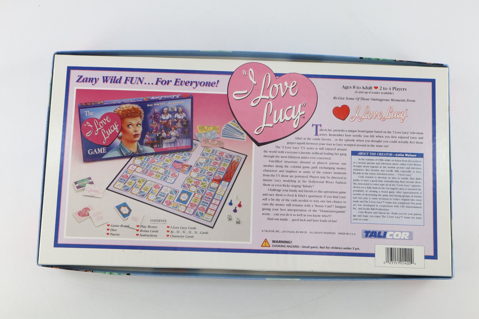 Vtg 1990 I Love Lucy Board Game Talicor 100% Complete