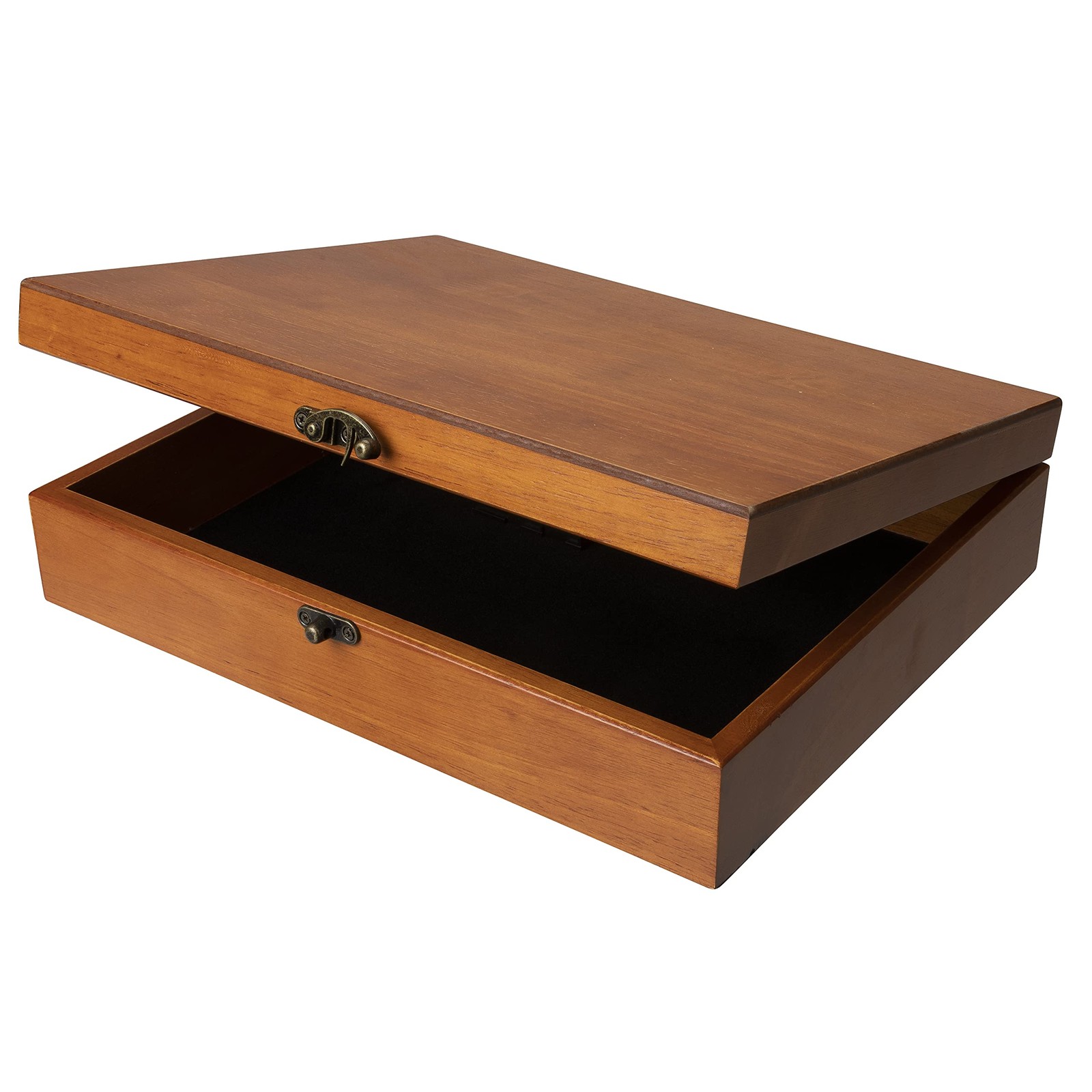 WE Games Old World Wooden Box with Brass Latch – Medium, Redwood