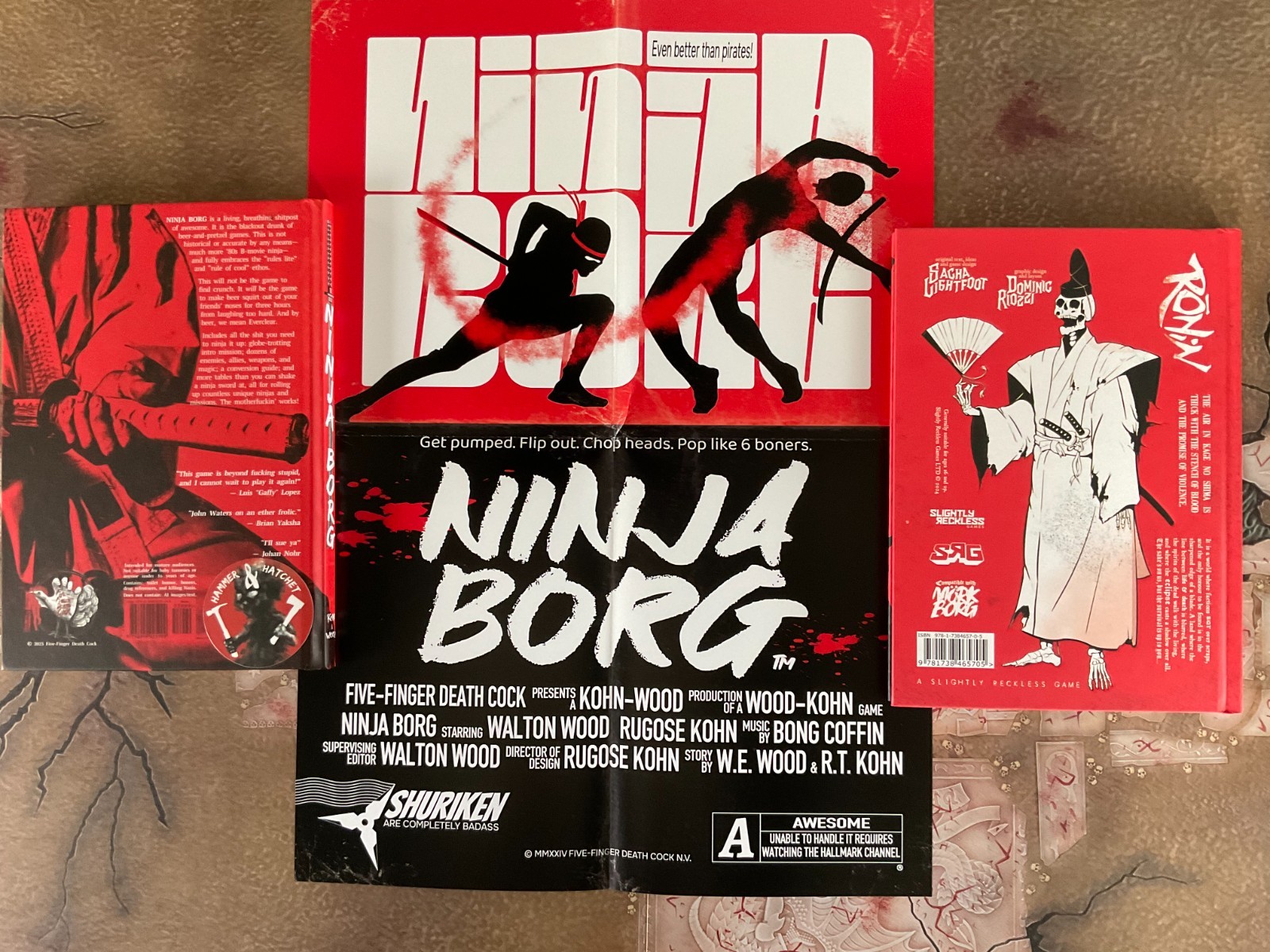 Ninja Borg RPG kickstarter lot Slightly Reckless Kohn & Wood new