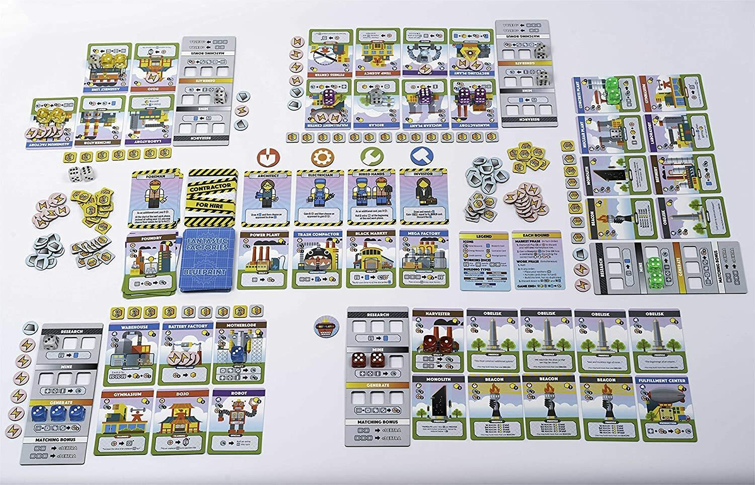Fantastic Factories Base Board Game Deep Water Games FF01 Family Card Dice Solo