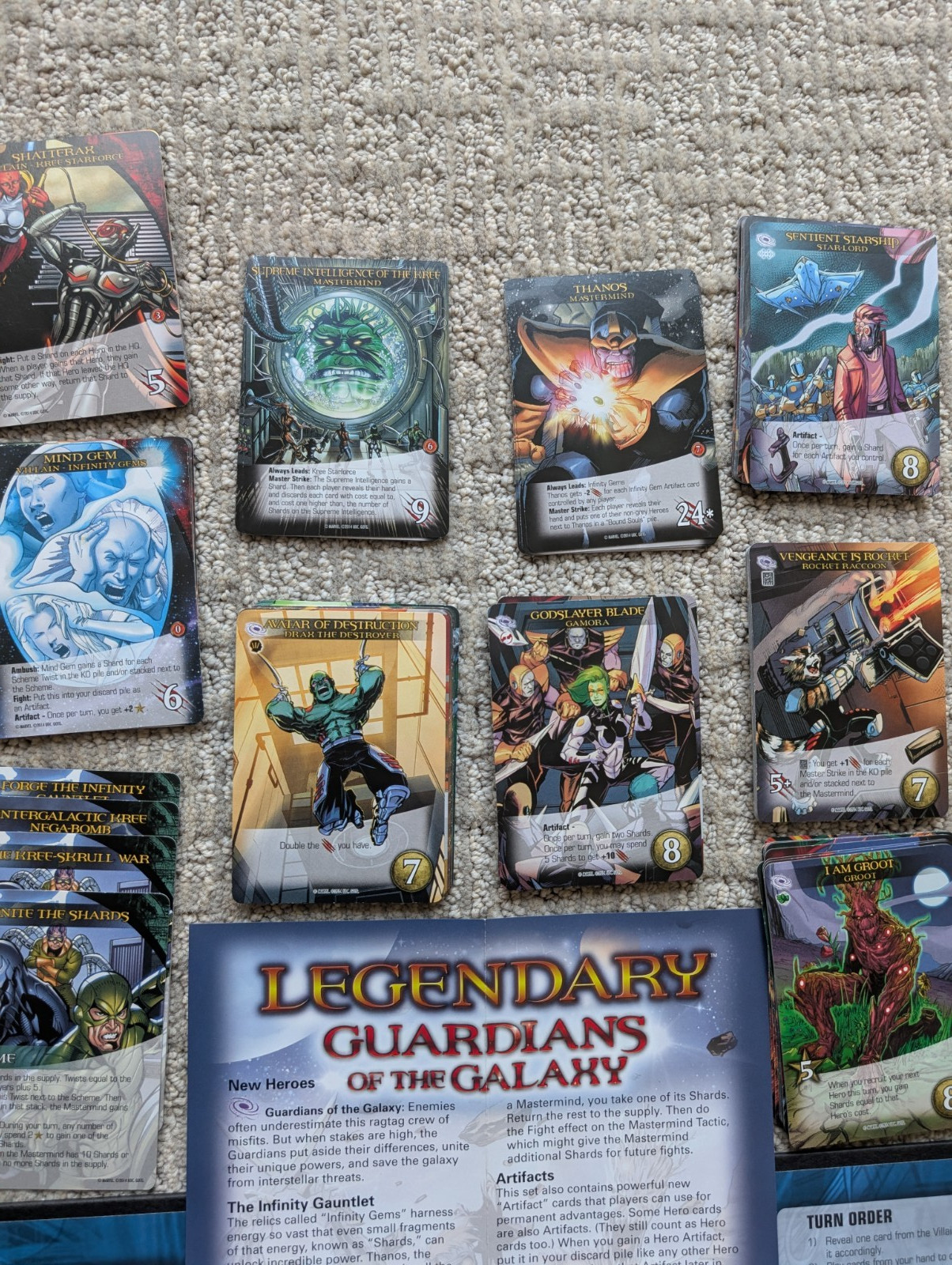 Legendary: Marvel Deck Building Game – Core game, Dark City Expansion, and GOTG