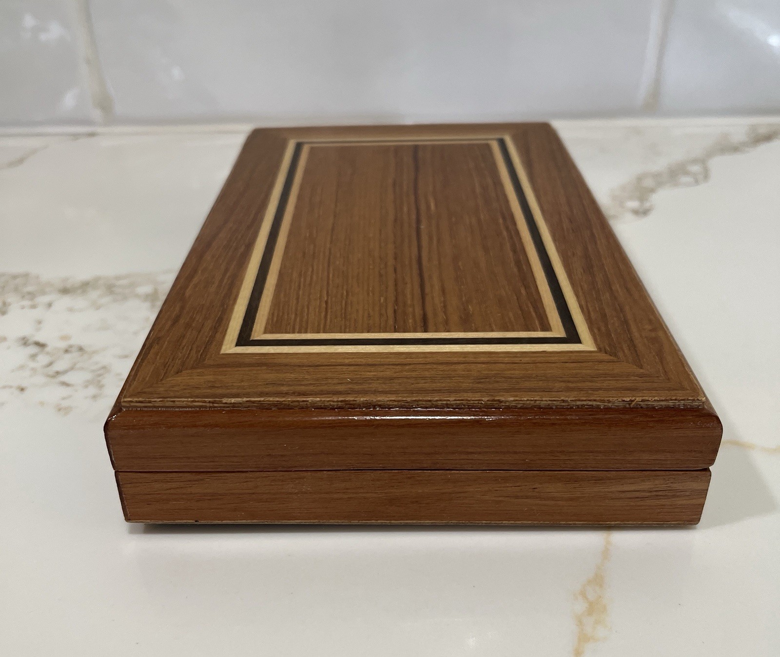 Vintage Double Dix Dominoes-28 Ivory Tiles in Original Wooden Hinged Box