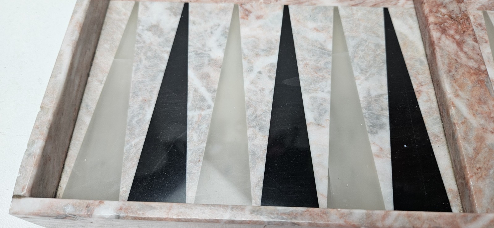 Italian Onyx Marble Backgammon Luxury Playing Board Heavy Stone Table Home Decor