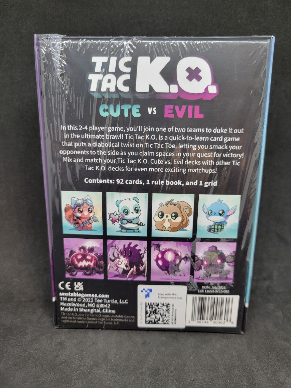 Tic Tac KO Cute vs Evil Card Game NEW 8+ K.O. 2-4 Players Unstable Games