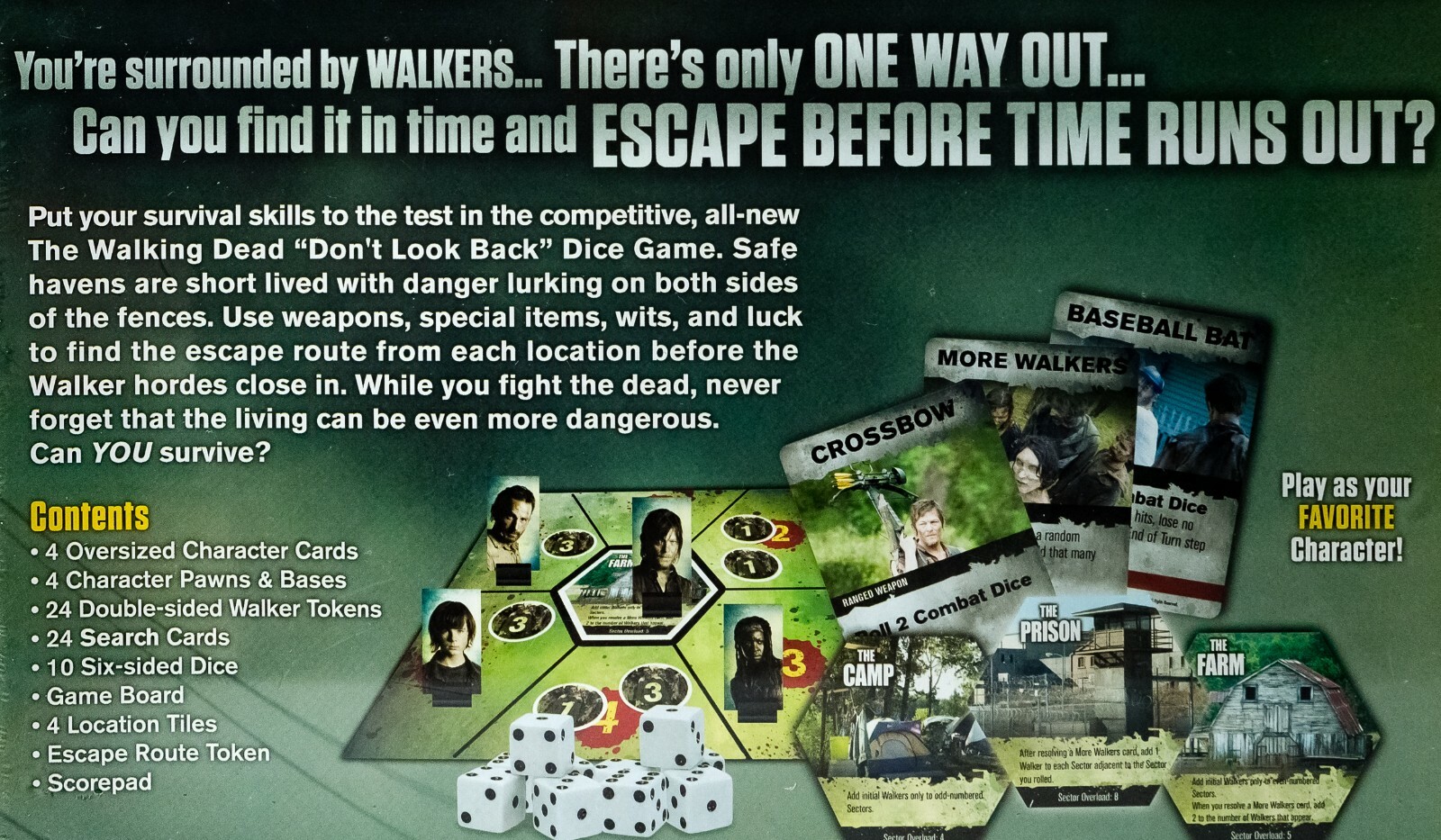 AMC: The Walking Dead Don’t Look Back Dice Game New in Original Box
