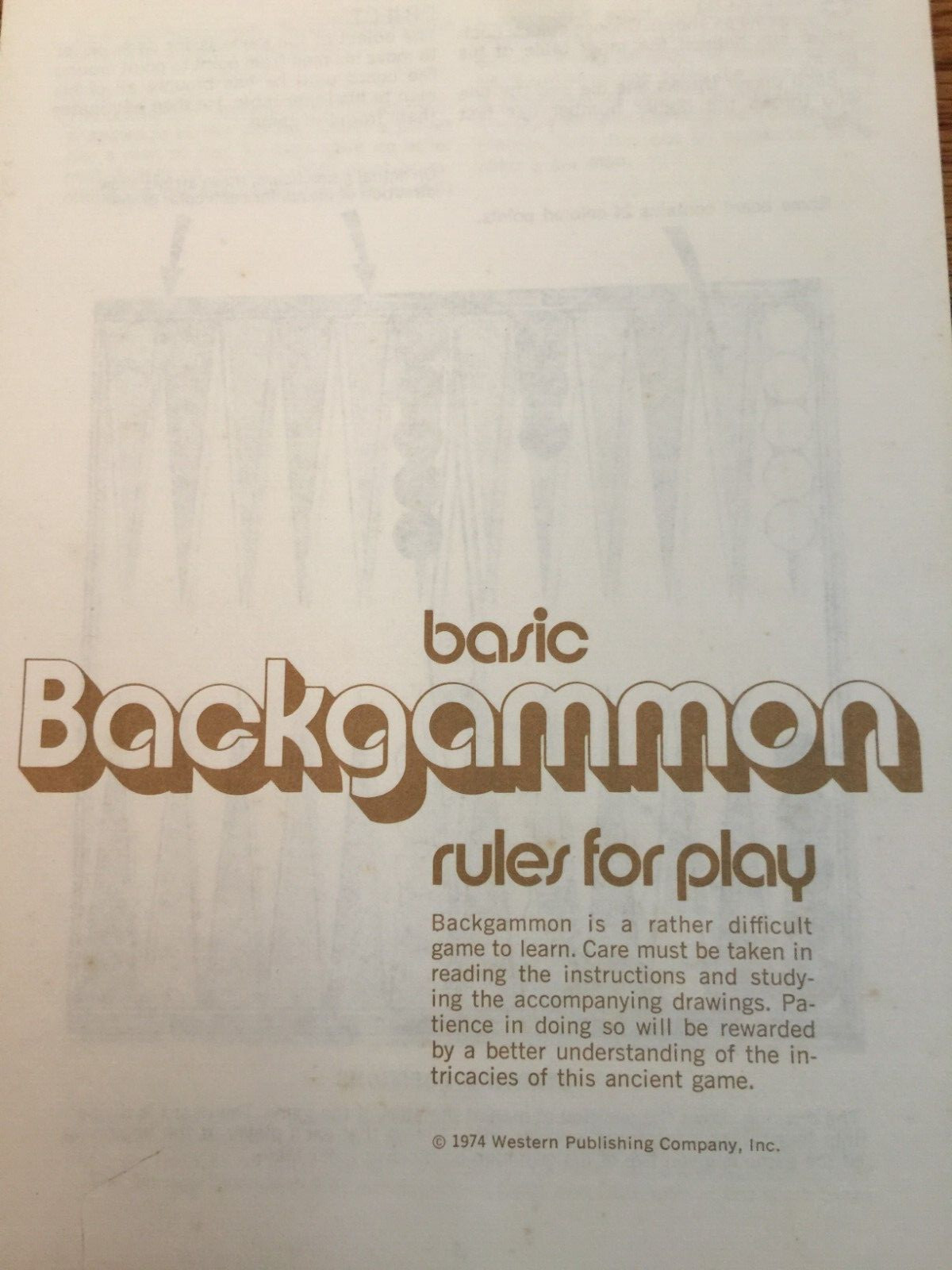 VINTAGE 1973 WESTERN PUBLISHING WHITMAN BACKGAMMON GAME 4832 COMPLETE MADE USA