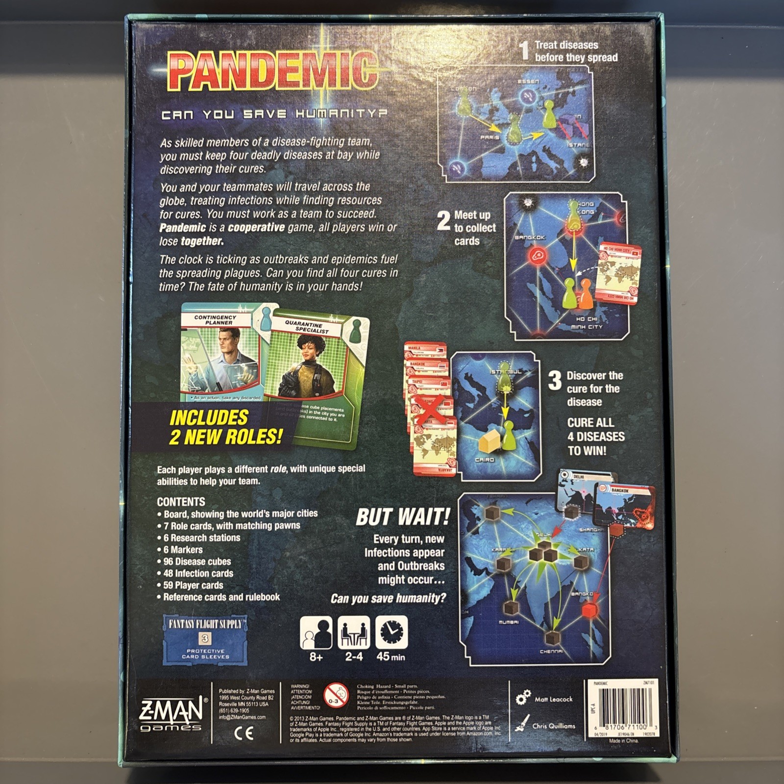 Pandemic Board Game 100% Complete by Matt Leacock 2013 Z-Man Games Save Humanity
