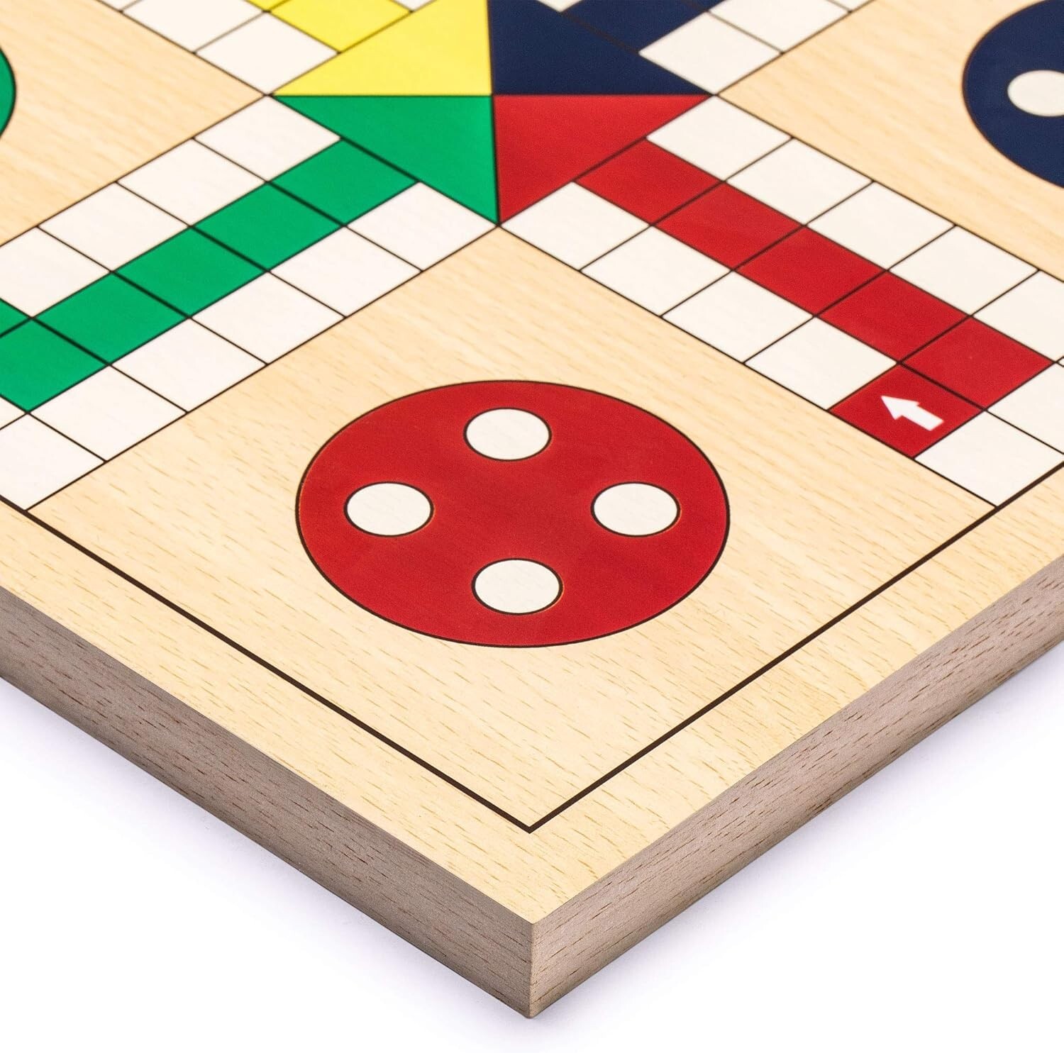 Classic 2-in-1 Wooden Snakes and Ladders & Ludo Game for Family Fun – 11.3 in