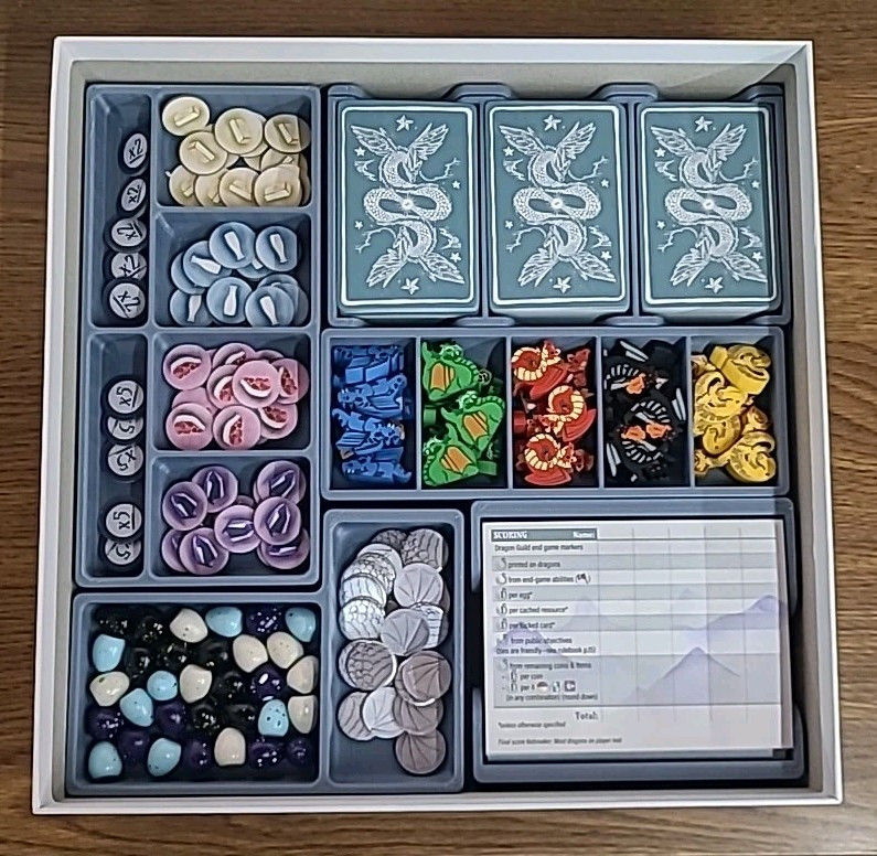 Wyrmspan 3D-Printed Game Organizer – ANY COLOR – Game Insert & Storage Solution