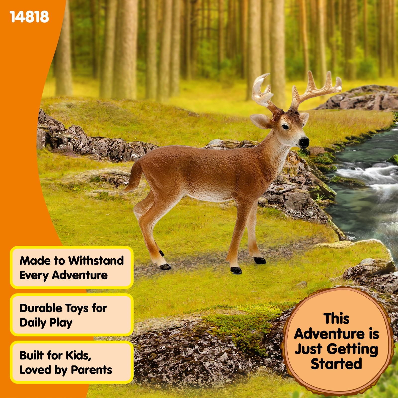 Schleich Wild Life White Tail Buck Deer Figurine Model 14818 Realistsic Animal