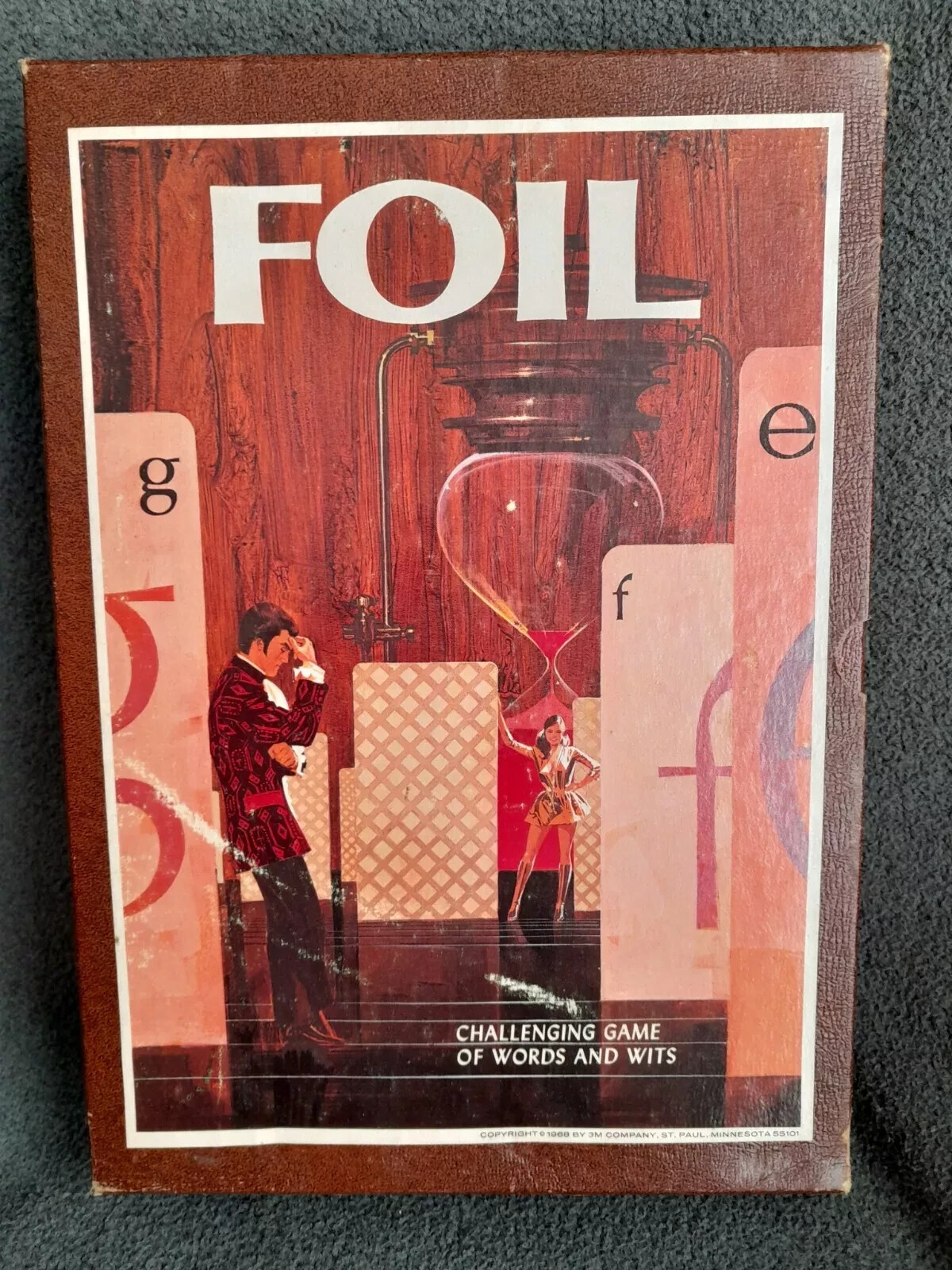 FOIL Vintage 1968 Board Game of Words & Wits Bookshelf Edition Complete 3M