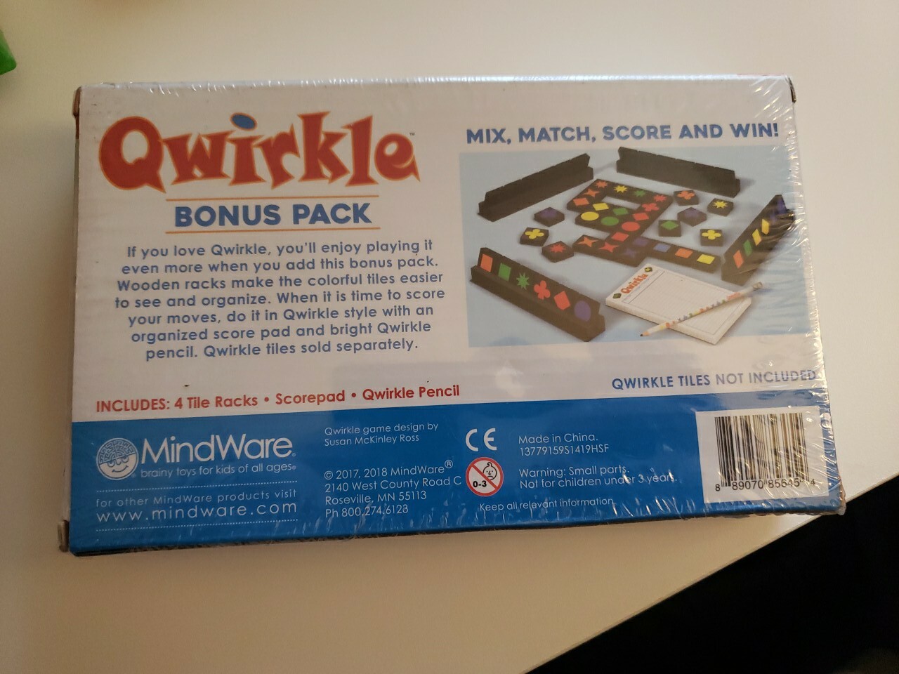 Qwirkle Bonus Pack NEW Sealed 4 Racks 1 Pad And Pencil Mindware