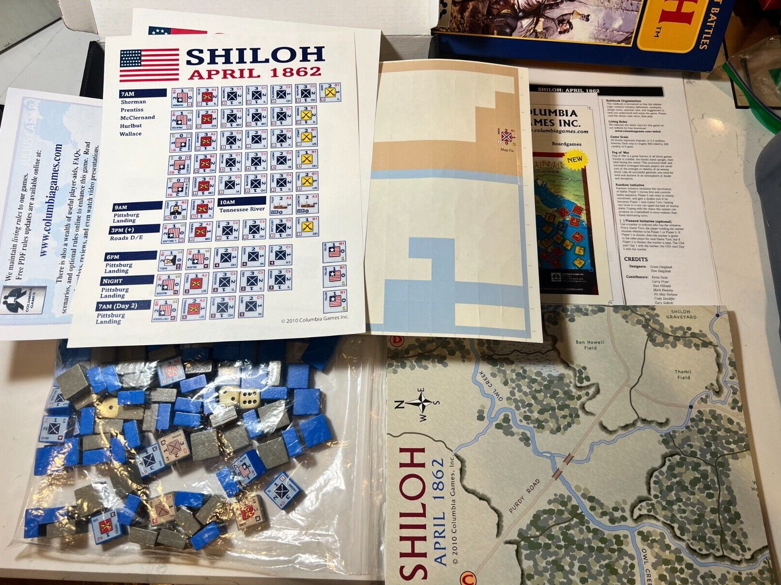 COLUMBIA GAMES: SHILOH 1862 STRATEGY BATTLE GAME #3322