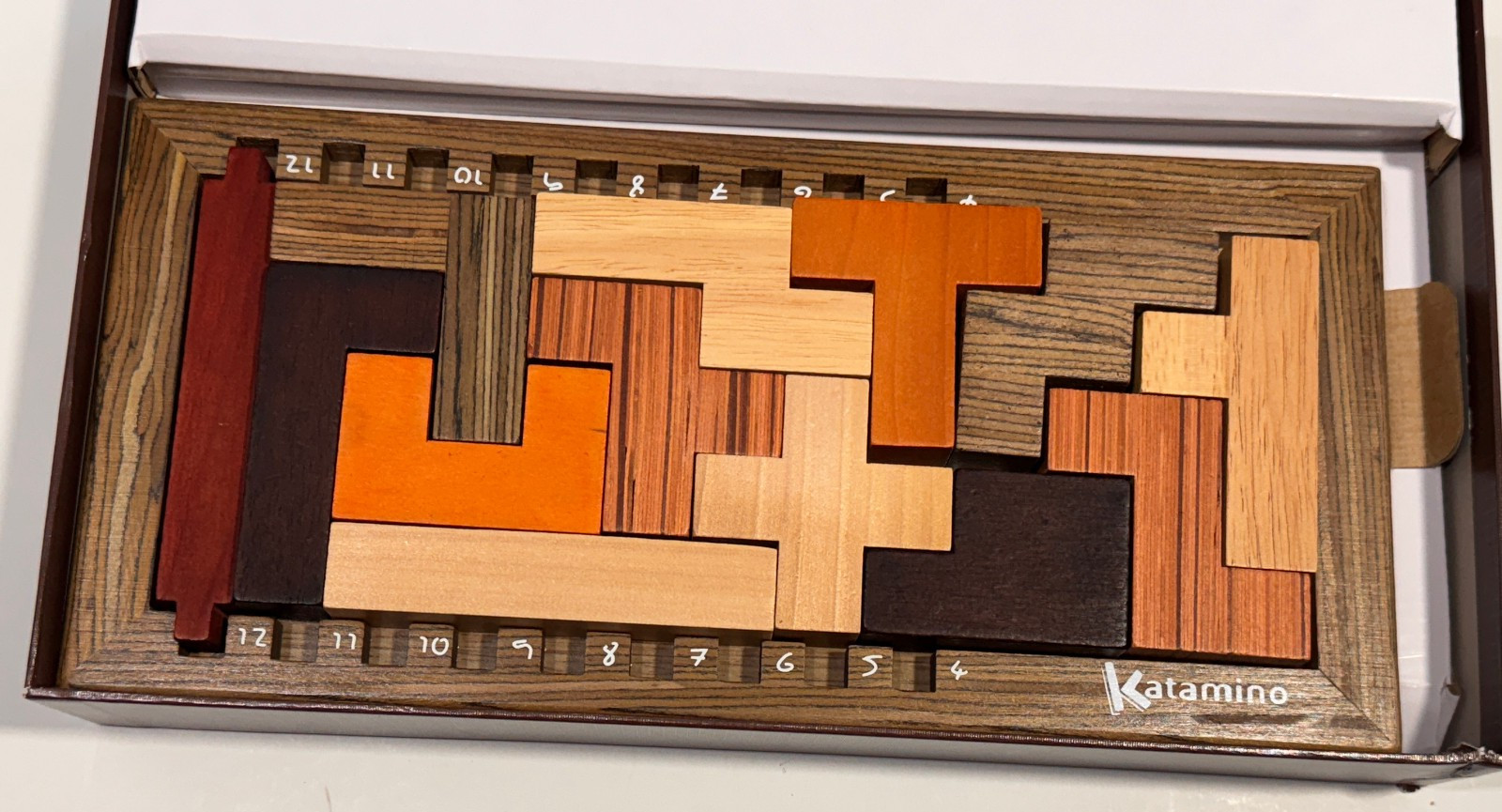 Katamino Deluxe Educational Board Game Wood Puzzle Gigamic Gorgeous Wood Pieces
