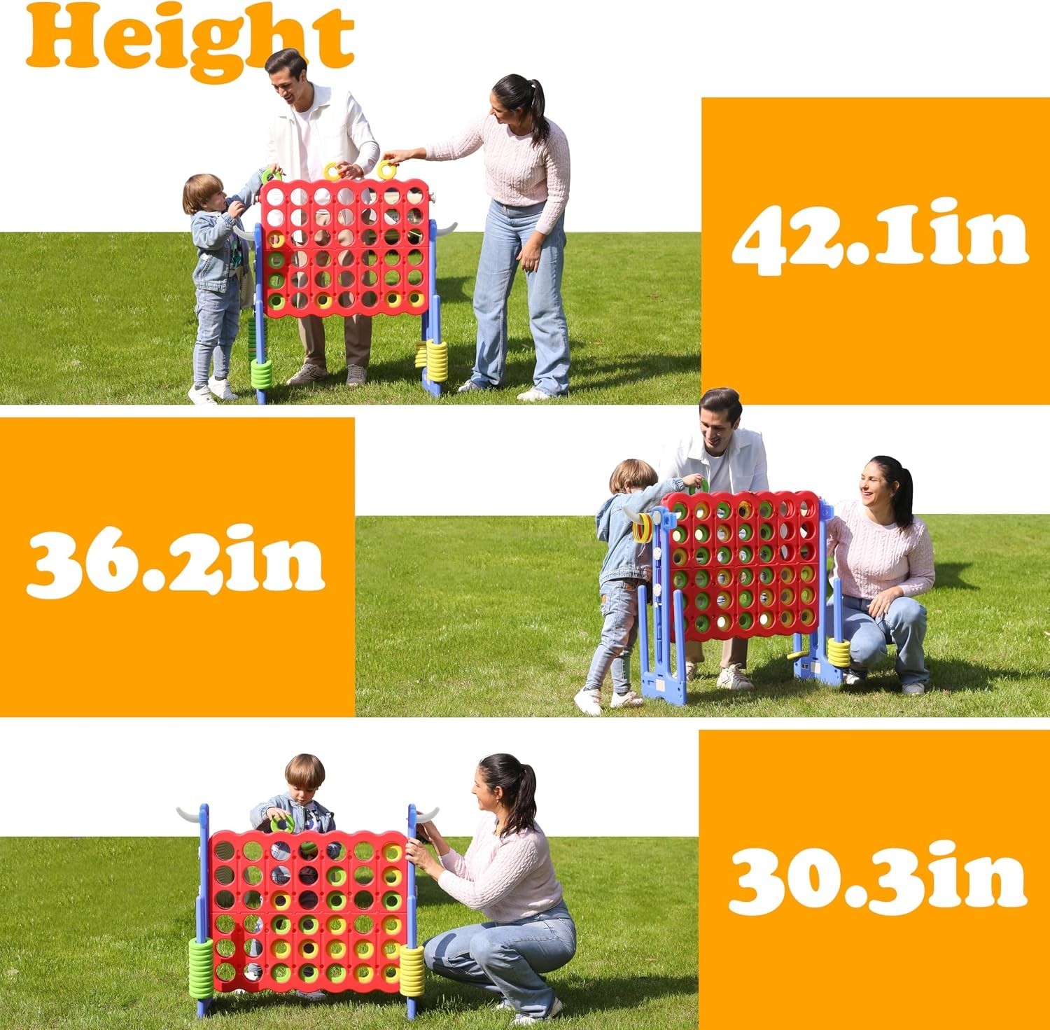 Durable 2-in-1 Giant 4 Connect Game and Ring Toss – Indoor & Outdoor Fun