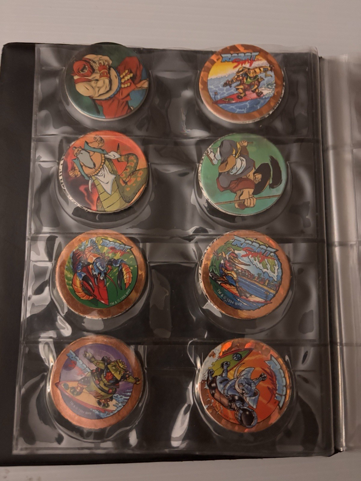 8 Page Pog Cap Album With 118 Pogs