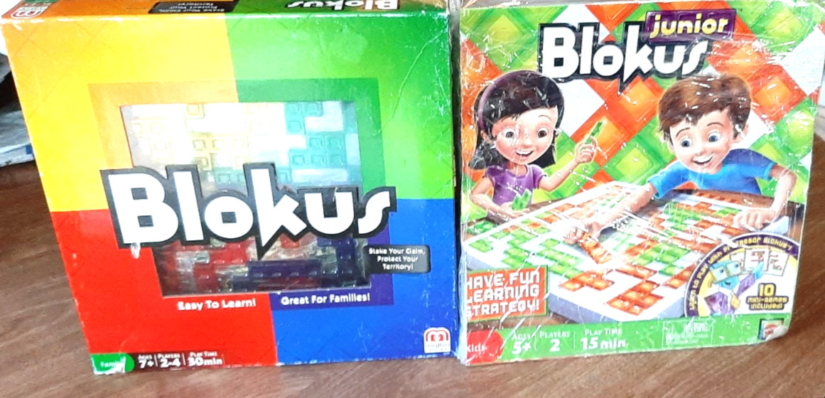 2 Games Blokus Board Game AGE 7 + & Blokus Junior Age 5 Strategy Educational