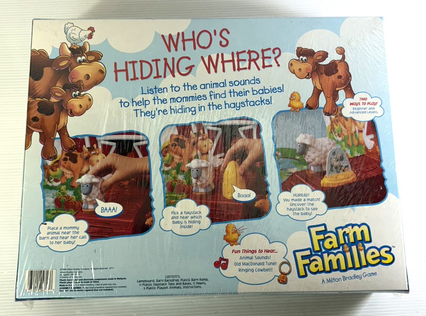 Vintage Milton Bradley 1996 Farm Families Game Electronic Matching Animals NEW
