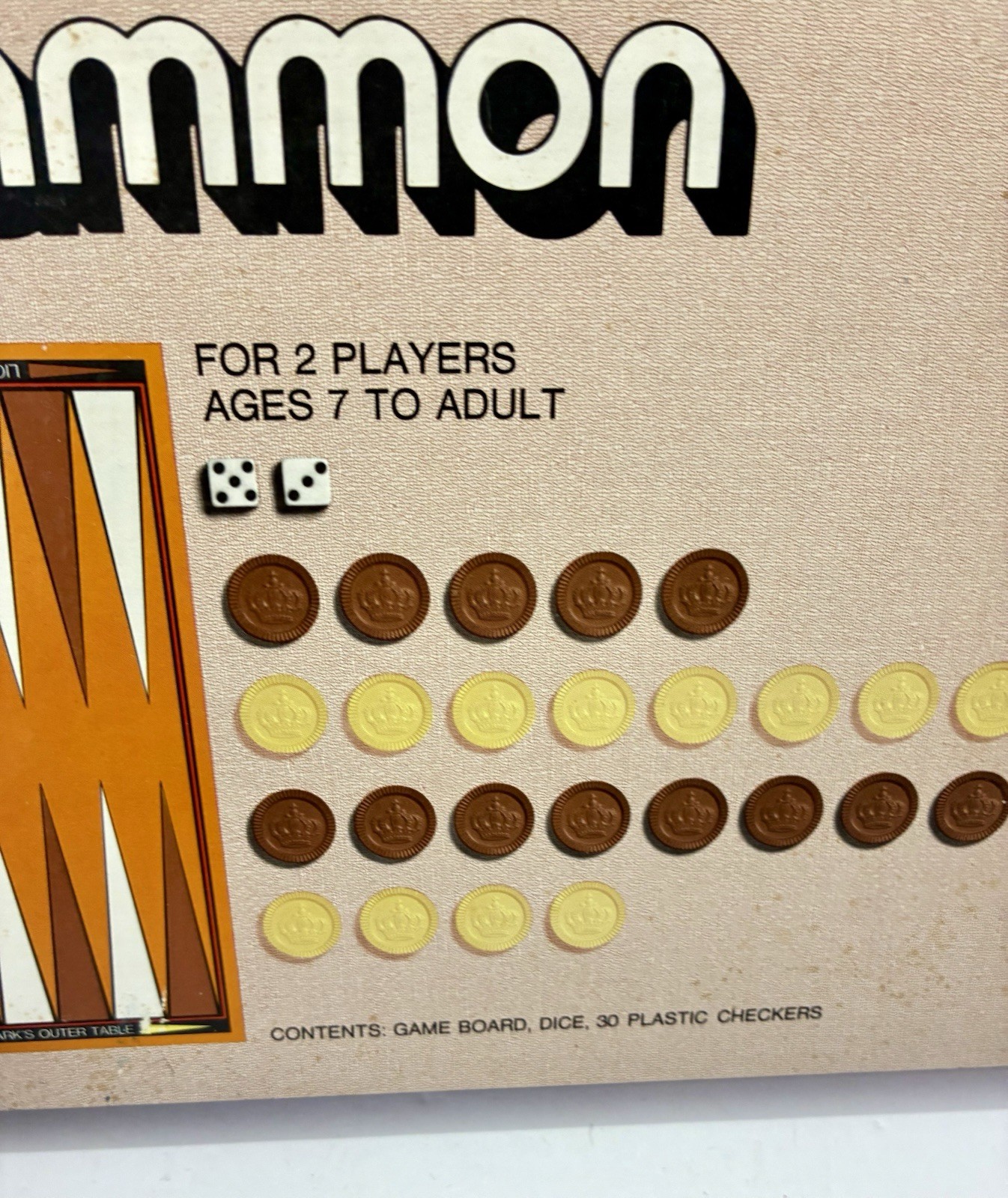 Vintage 1973 Whitman Board Game Backgammon Set Complete Made in USA