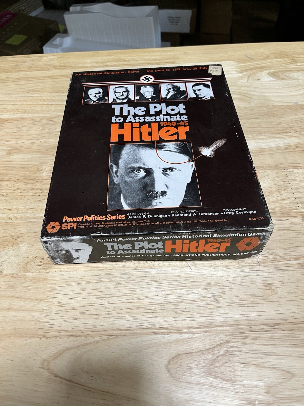 The Plot To Assassinate Hitler Board Game. SPI. Complete. KAS-1030.