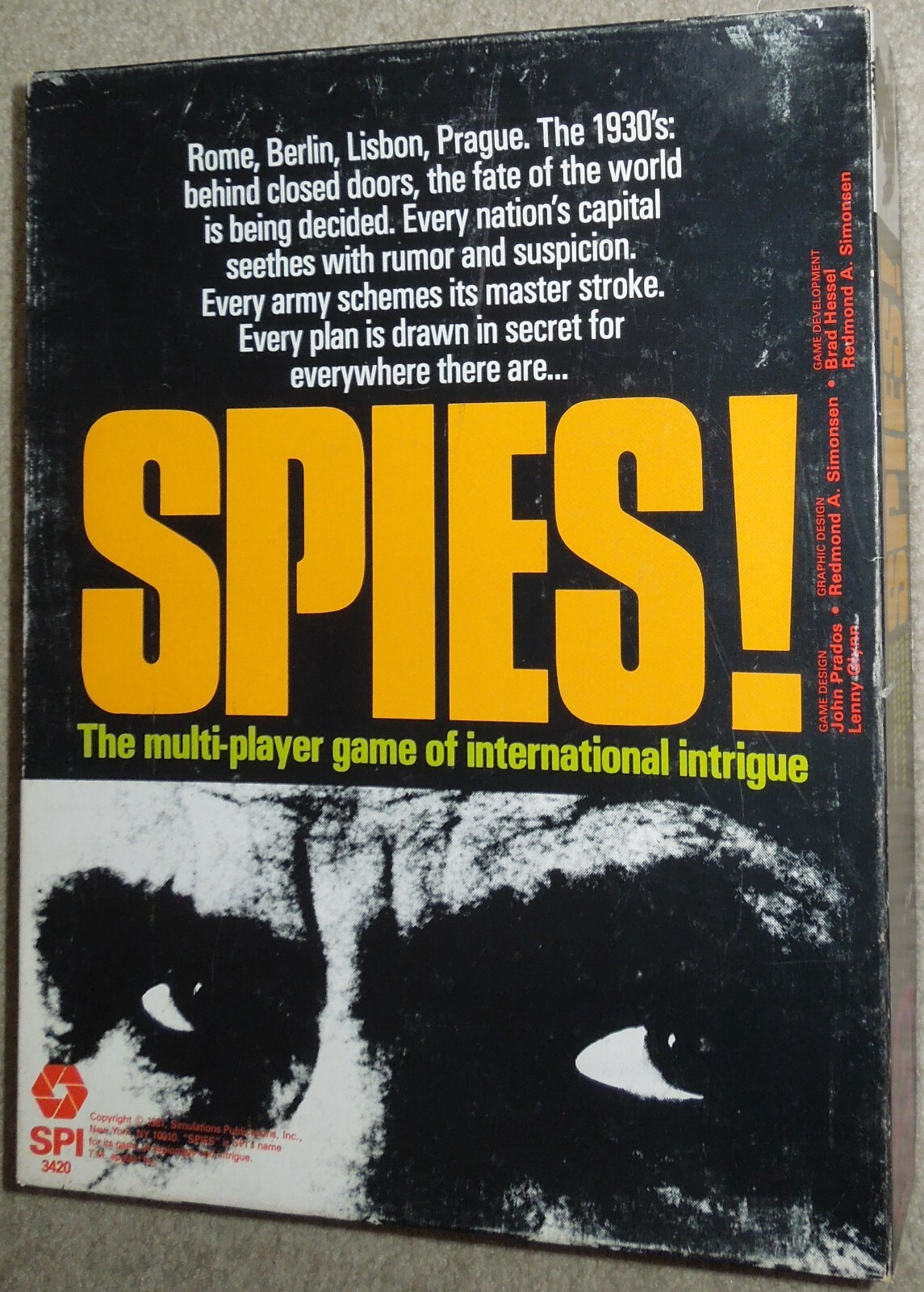 1981 SPI Spies!: The Multi-player Game of [WW2] International Intrigue, Complete
