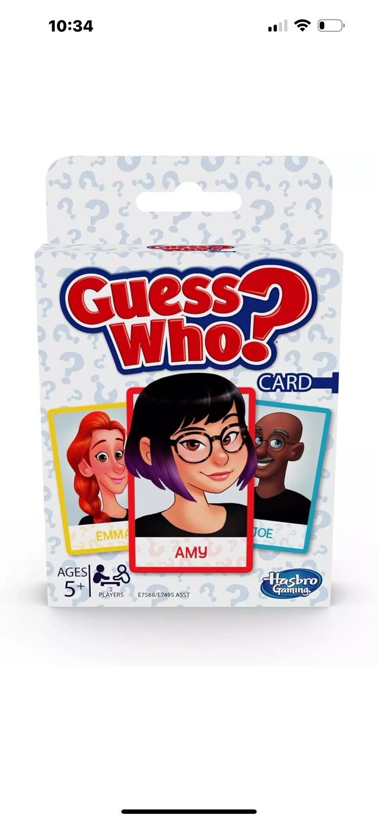 Guess Who? Card Game for Kids Ages 5 and Up, 2 Player Guessing Game