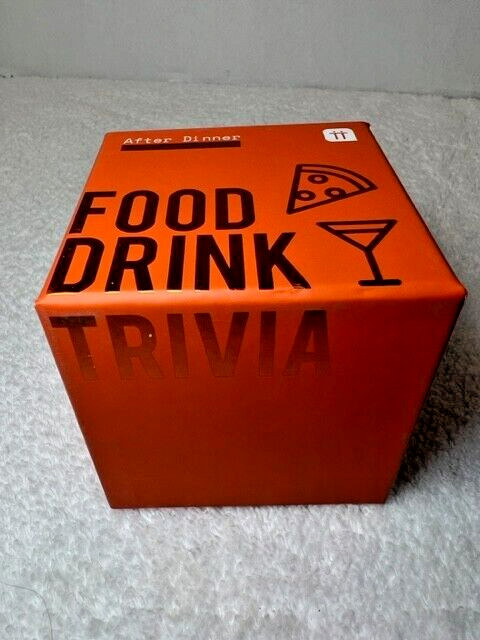 Talking Tables 120 Questions After Dinner Food & Drink Trivia Square Orange Box