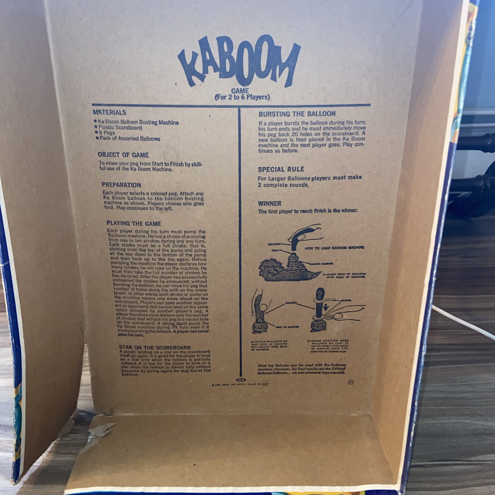 Vintage 1966 Kaboom Balloon Busting Game by Ideal Works