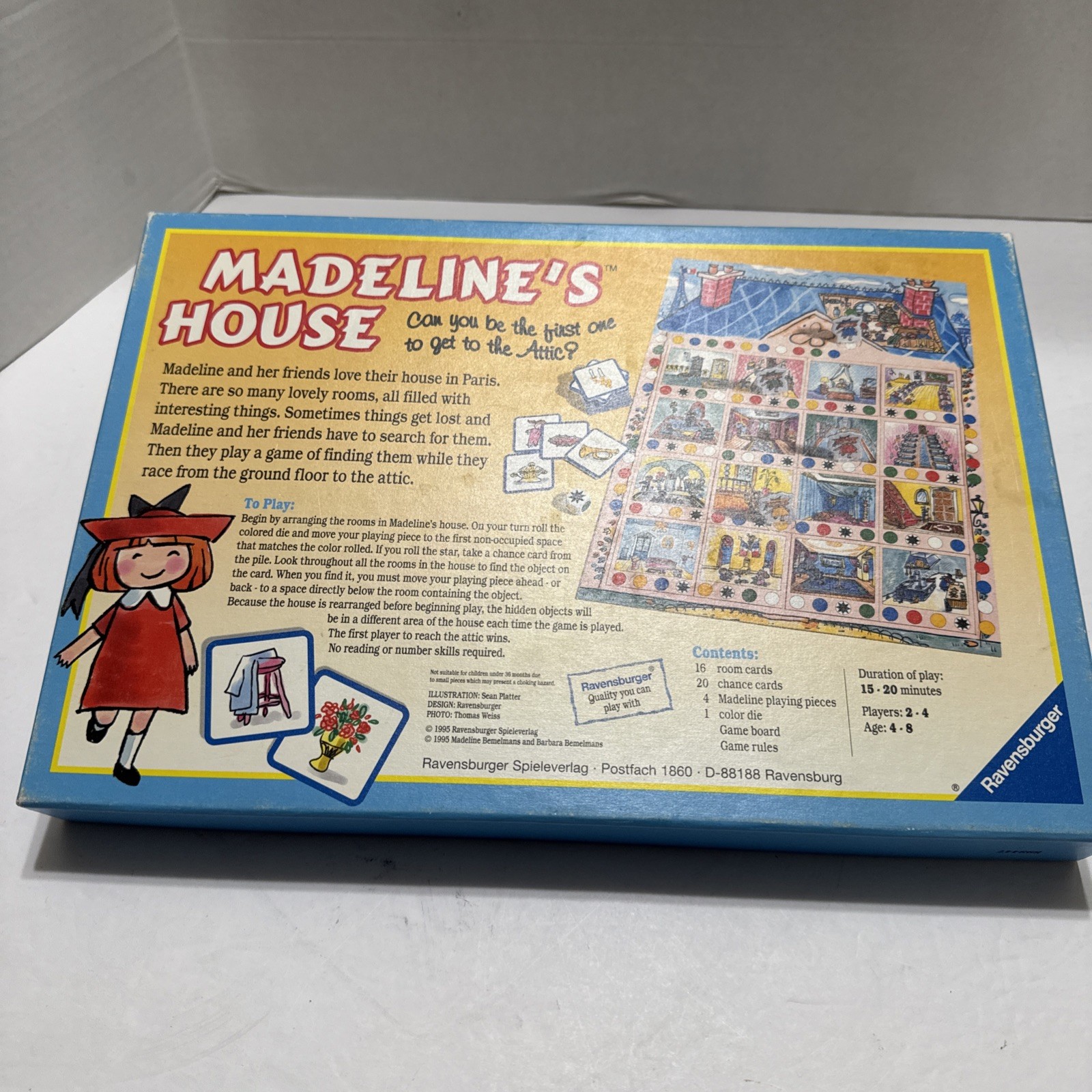 Madeline’s House Board Game by Ravensburger 1995, 2-4 Players, Ages 4-8 Complete