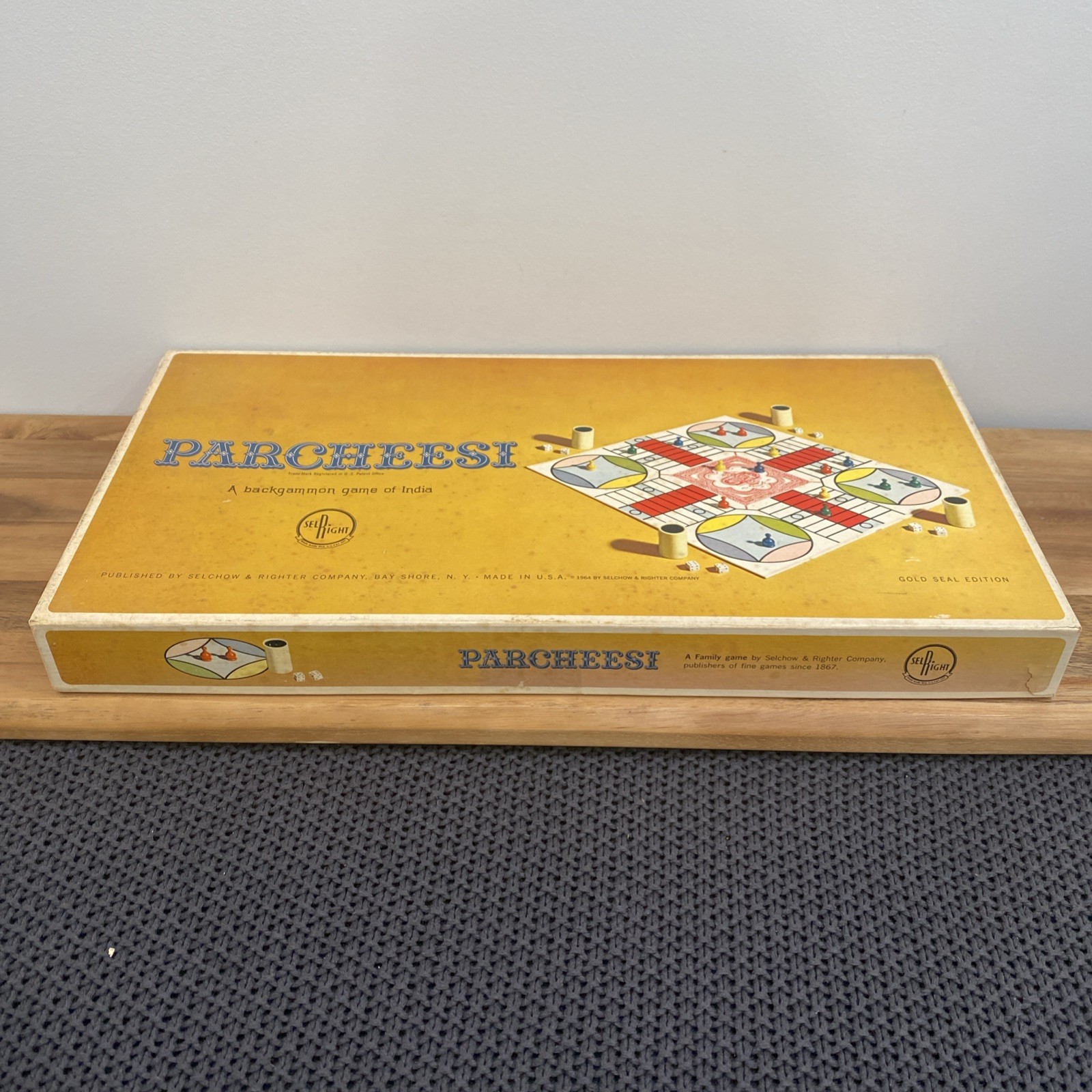 Parcheesi Game Gold Seal Edition No. 2 Selchow & Righter Complete/Excellent Cond