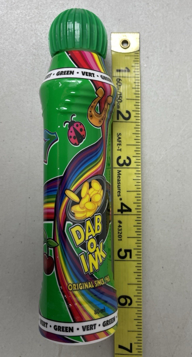 Dab O Ink Set of 3 Green Bingo Markers Daubers 3 Ounces Each Win With These New