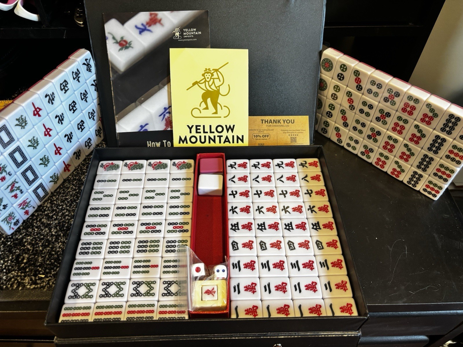 Yellow Mountain Imports Professional Chinese Mahjong Game Set New Sealed w/Case