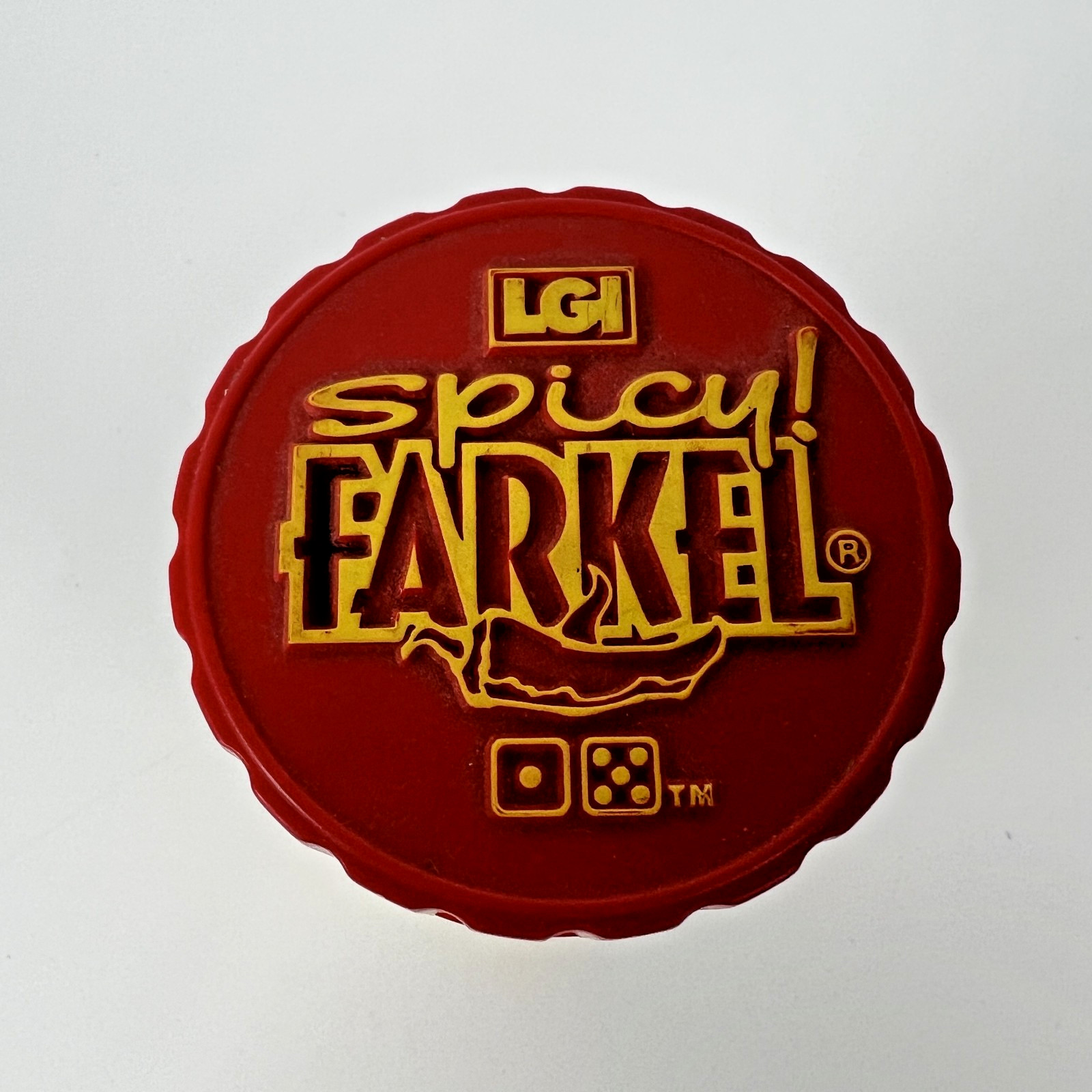 LGI Spicy Farkel 2005 Complete Red Canister Dice Game Scorepad Legendary Travel