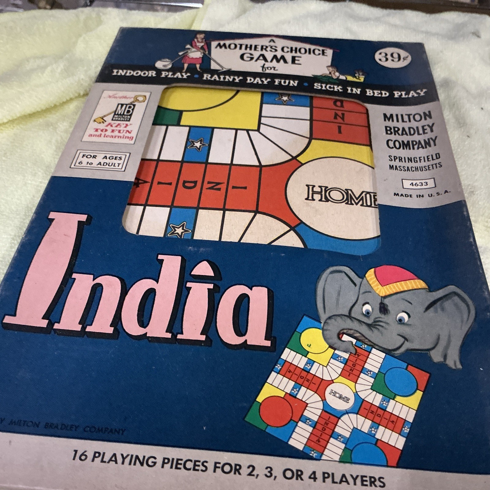 Complete 1956 Vintage Milton Bradley INDIA Game A Mother’s Choice #4633
