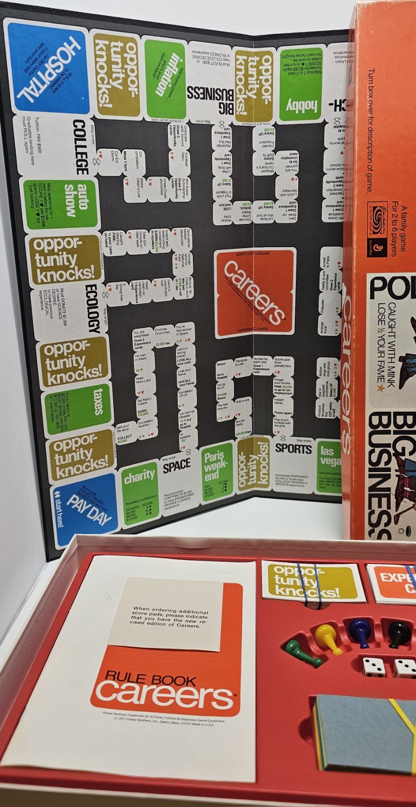 Vintage 1971 Careers Board Game Parker Brothers 100% Complete 1970s Retro Toy