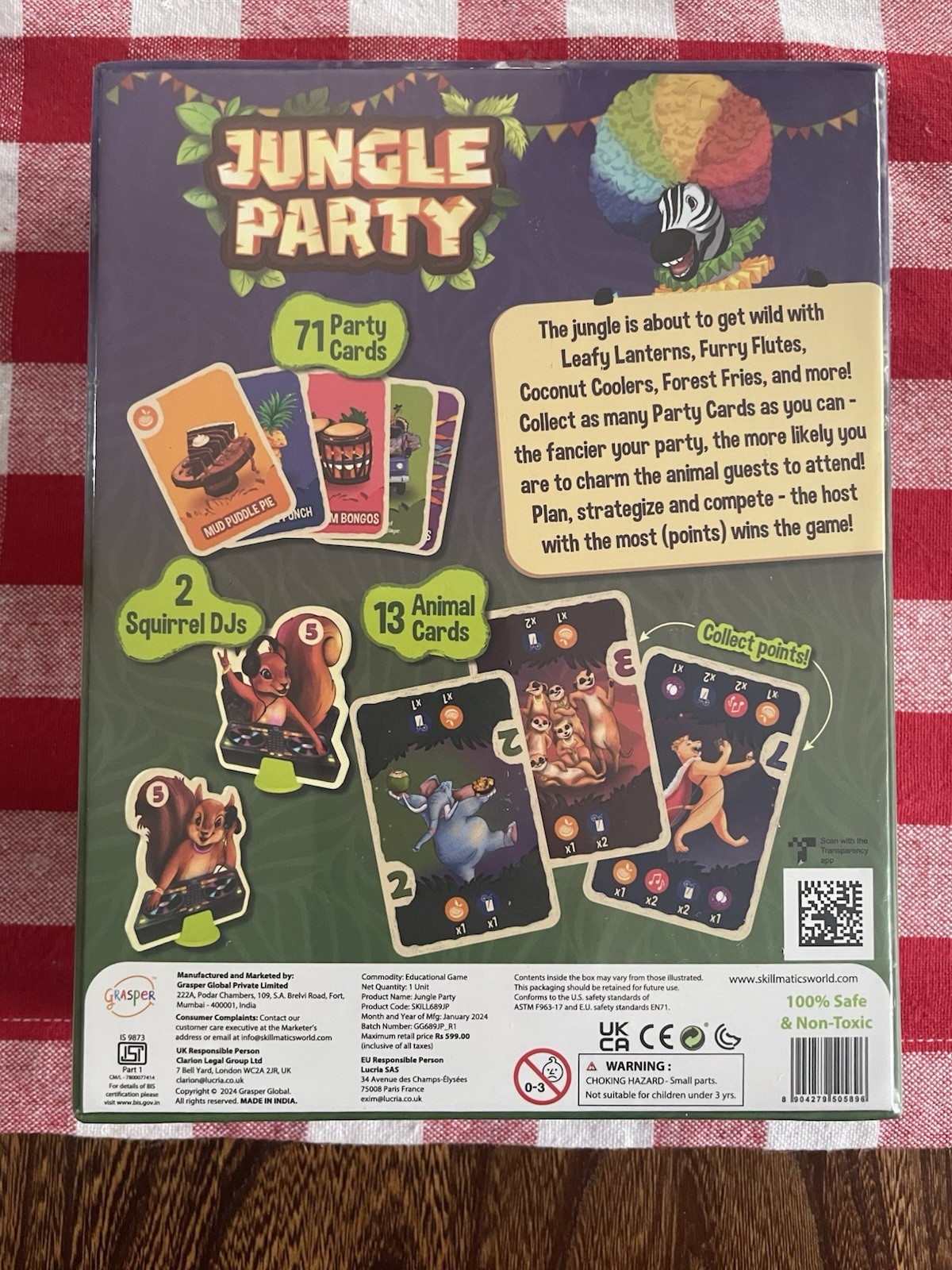 NEW Jungle Party Fun Family Card Game of Strategy & Luck -A Party Game For Kids!
