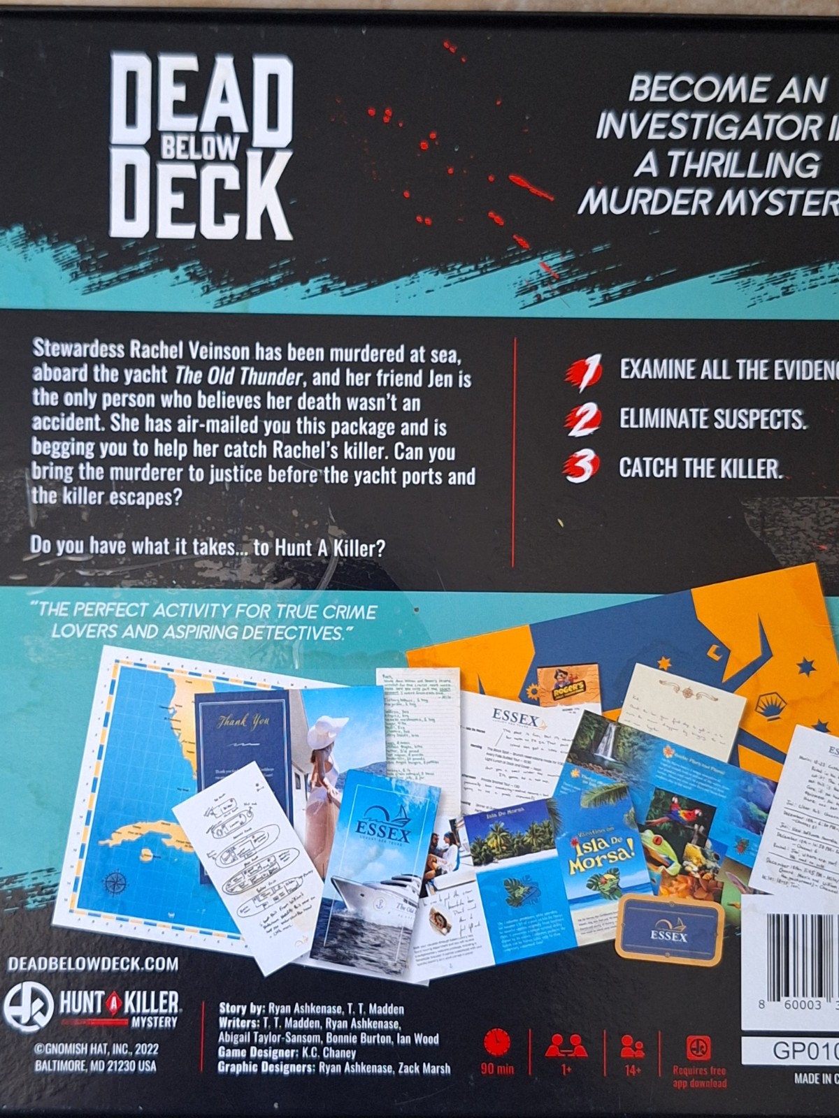 Hunt A Killer Dead Below Deck Murder Mystery Board Game Complete Used Once
