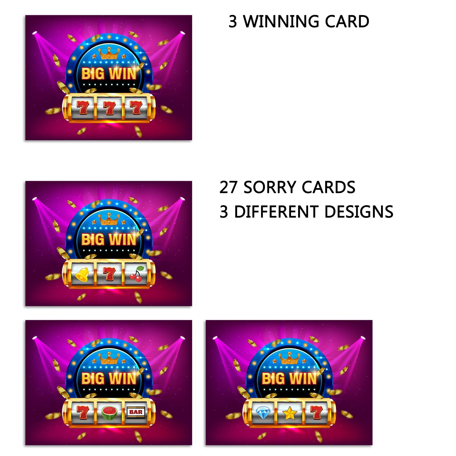Casino Night Party Gambling Scratch Off Game Cards Slot Machine – Business Pr…