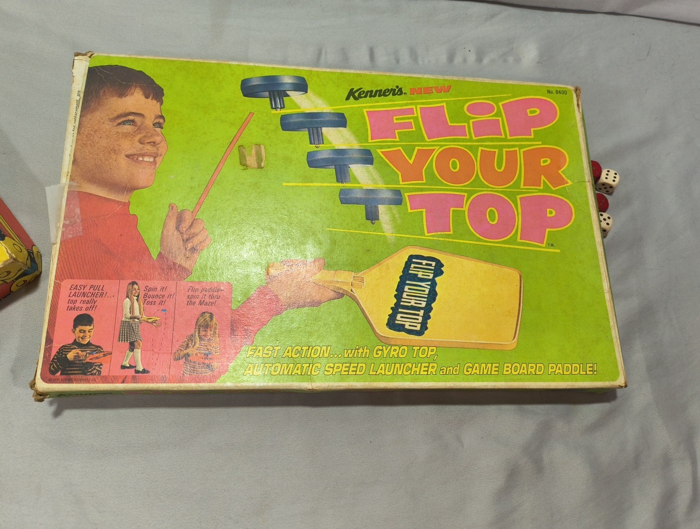 Vintage Lot (3) Board Games Backgammon(Cmplt) Flip Your Top(Cmplt) Lotto See Pic