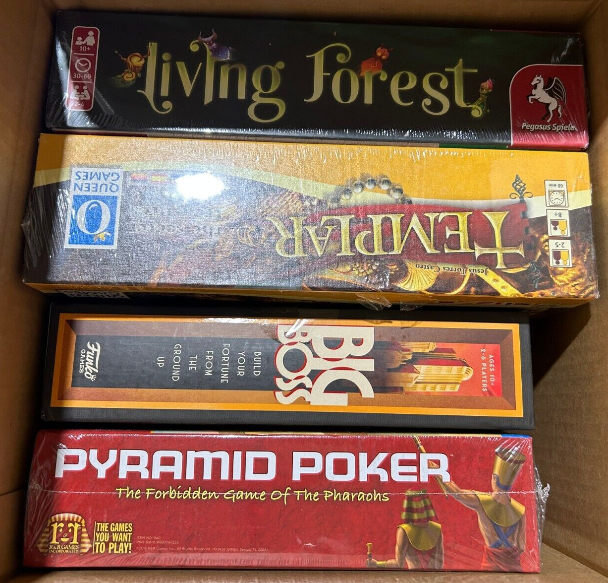 Lot of 4 – Board/Card Game Euro MSRP $135 The Living Forest, Big Boss, Templar